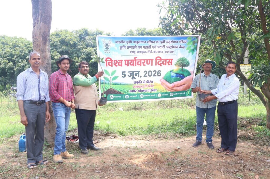 विश्व पर्यावरण दिवस पर रांची अनुसंधान केंद्र में हरियाली का संकल्प नब्बे फलदार पौधों का हुआ वृक्षारोपण…