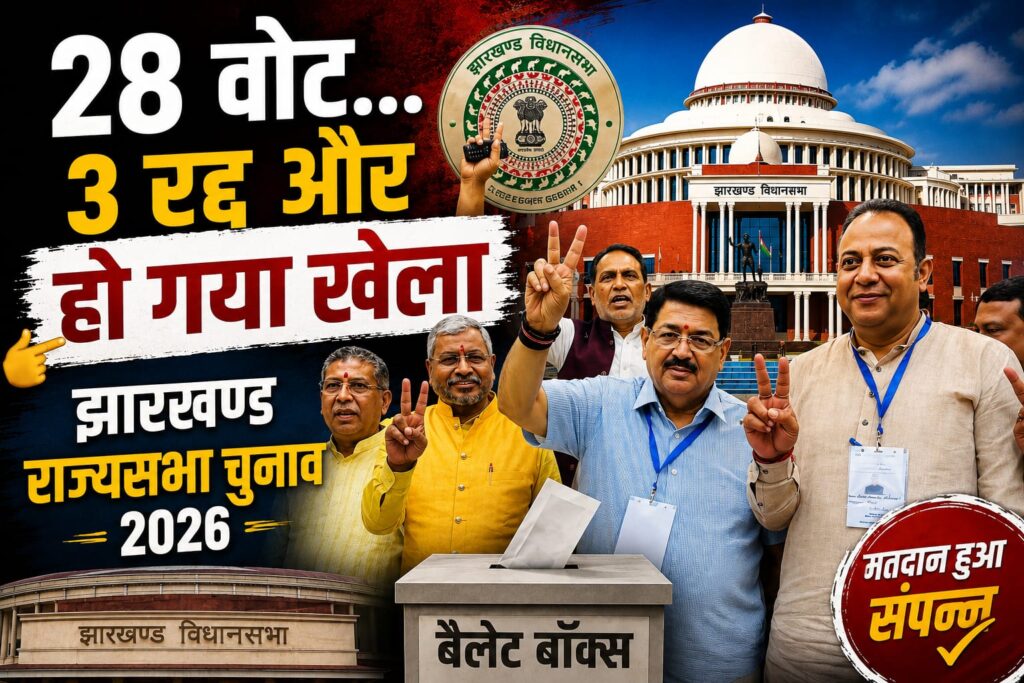 राज्यसभा चुनाव में बड़ा उलटफेर: परिमल नाथवानी और बैद्यनाथ राम की जीत, कांग्रेस के प्रणव झा को हार
